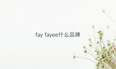 fayfayee什么品牌(faeeifaeeie什么牌子)